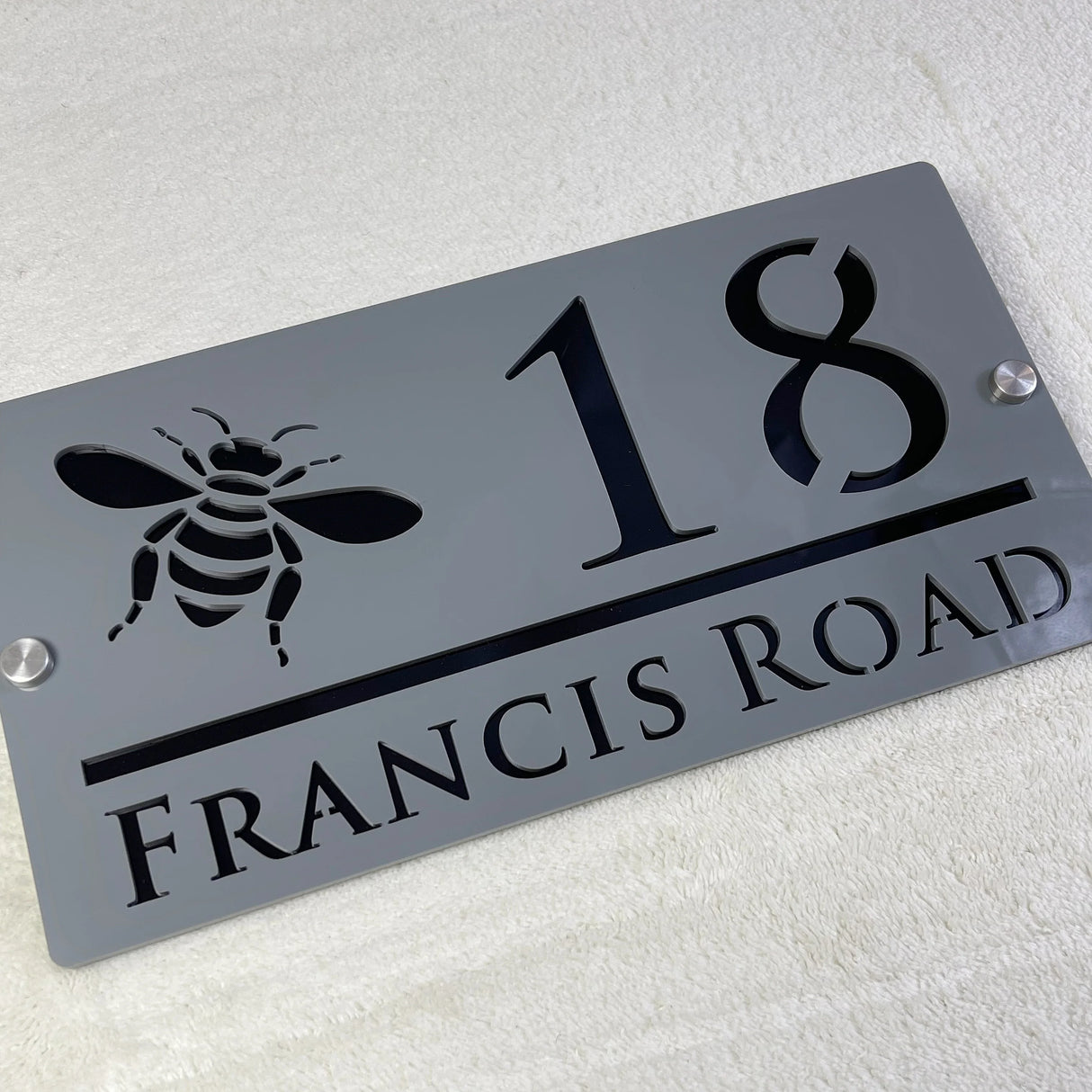 CUSTOM HOUSE SIGN NUMBER STREET SIGN BEE ACRYLIC ADDRESS DOOR WALL PLAQUE