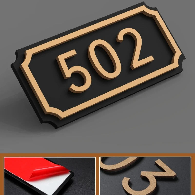 CUSTOM HOUSE SIGN DOOR ADDRESS SIGN 3D ACRYLIC MODERN HOUSE NUMBER PLAQUE STREET SIGN