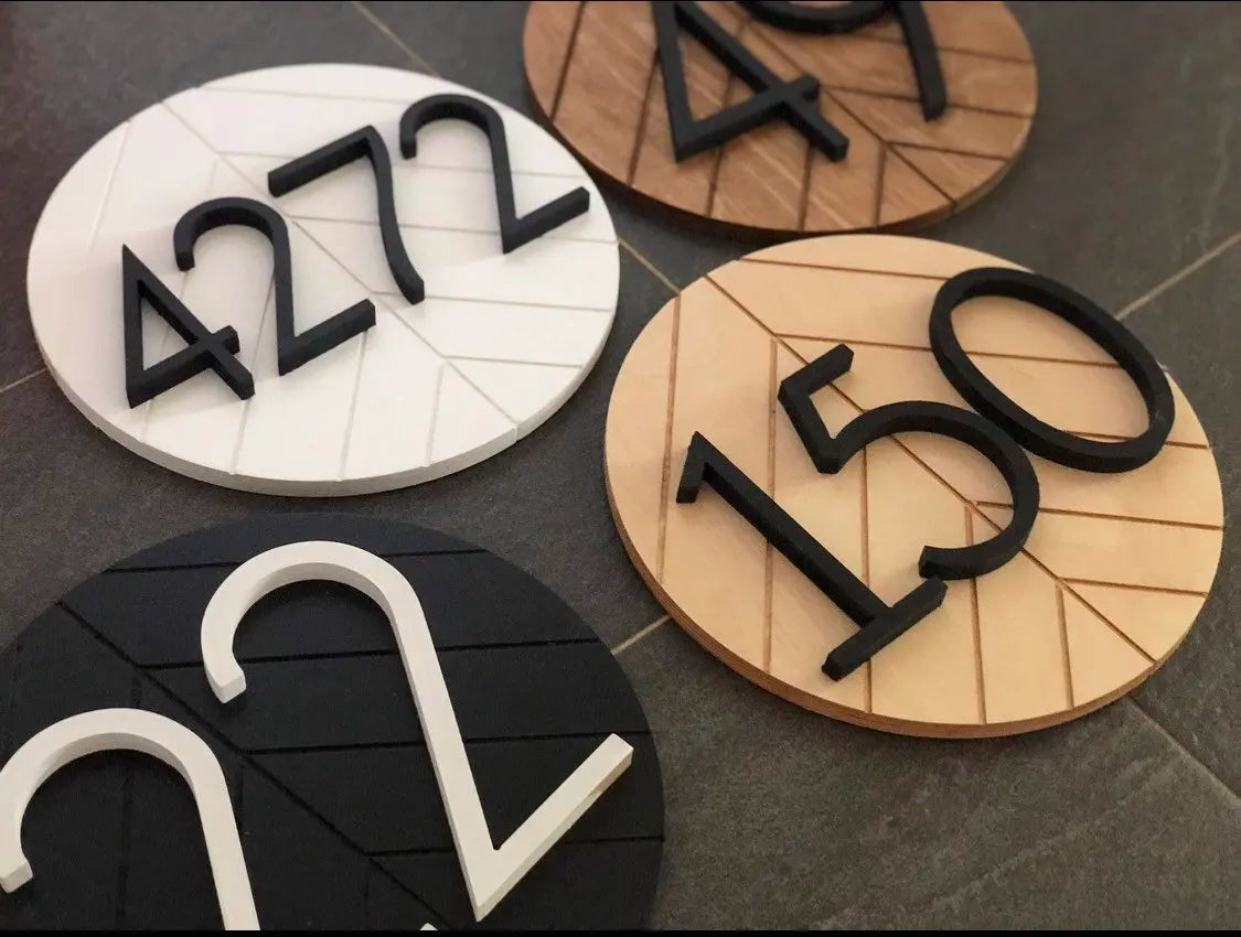 CUSTOM WOODEN WOOD 3D OUTDOOR HOUSE SIGN NUMBER STREET HOUSE ADDRESS MAIL PLAQUE