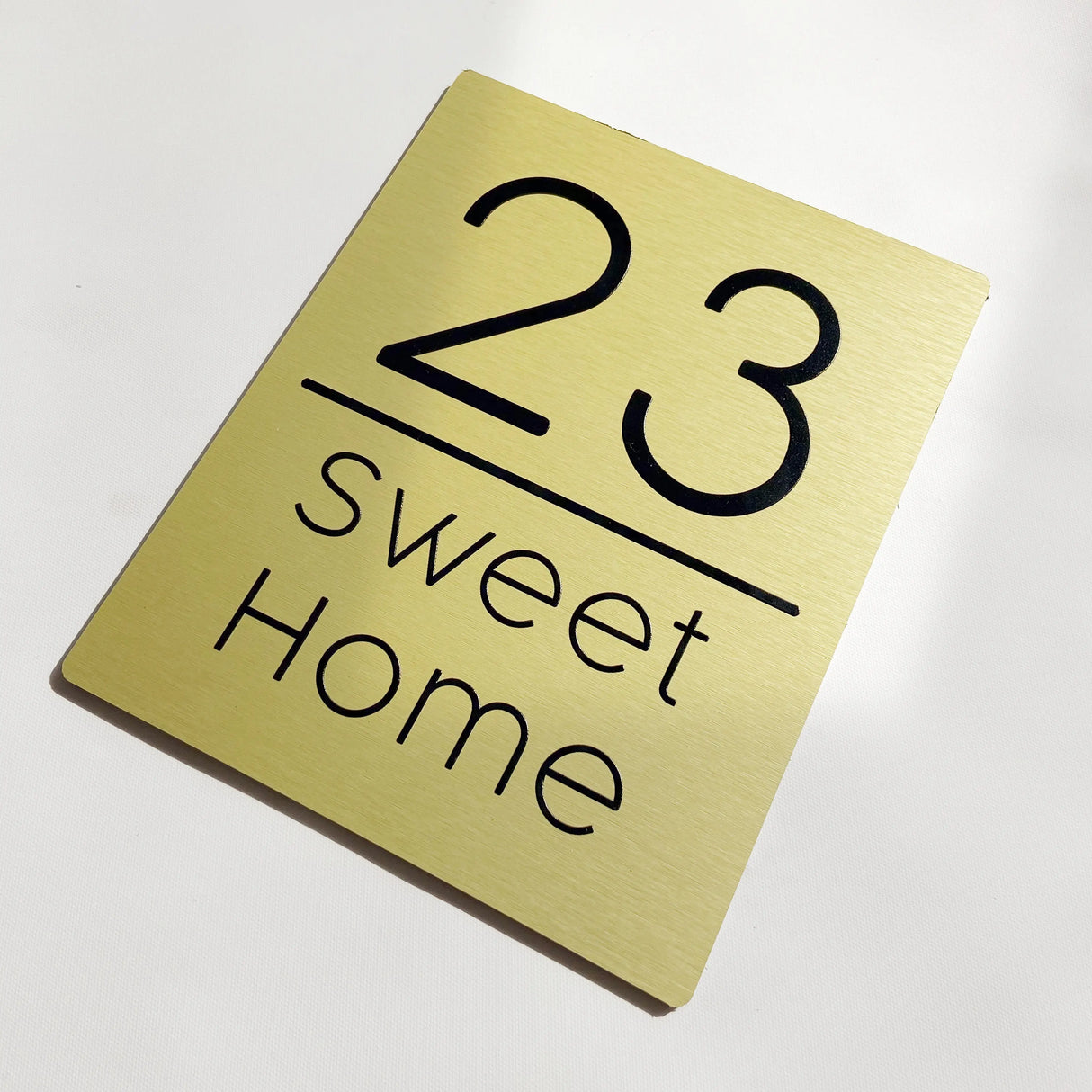 CUSTOM BRUSHED ALUMINIUM VERTICAL HOUSE SIGN NUMBER STREET SIGN ADDRESS DOOR WALL PLAQUE