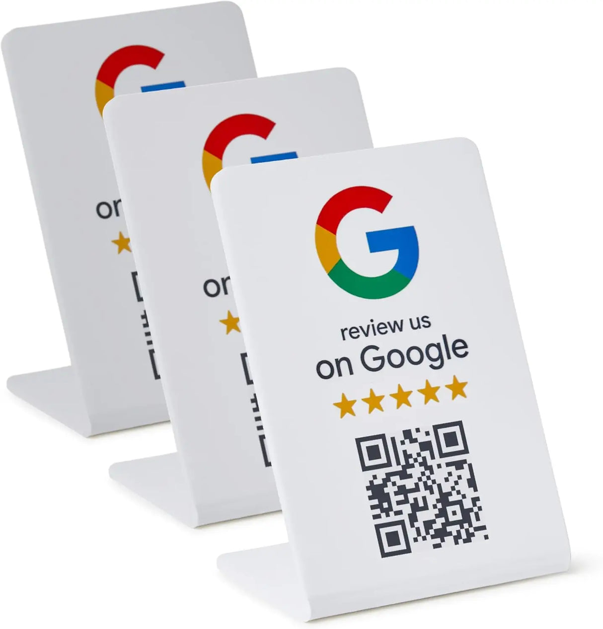 3, 5 OR 10 X SMART CONTACTLESS GOOGLE REVIEW COUNTER SIGN QR CODE REVIEW US