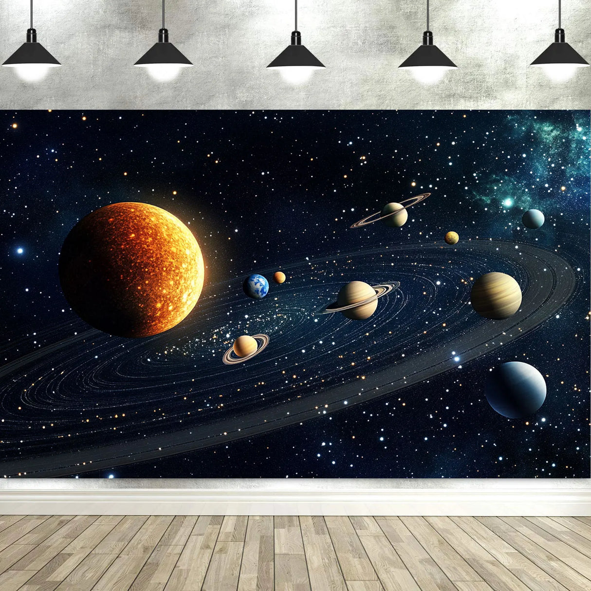 SOLAR SYSTEM SPACE PLANETS VINYL BANNER BACKDROP POSTER BIRTHDAY PARTY DECORATION