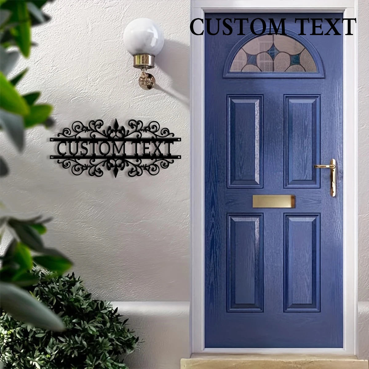 Custom Decorative Metal House Number Sign | Personalised Laser-Cut Address Plaque