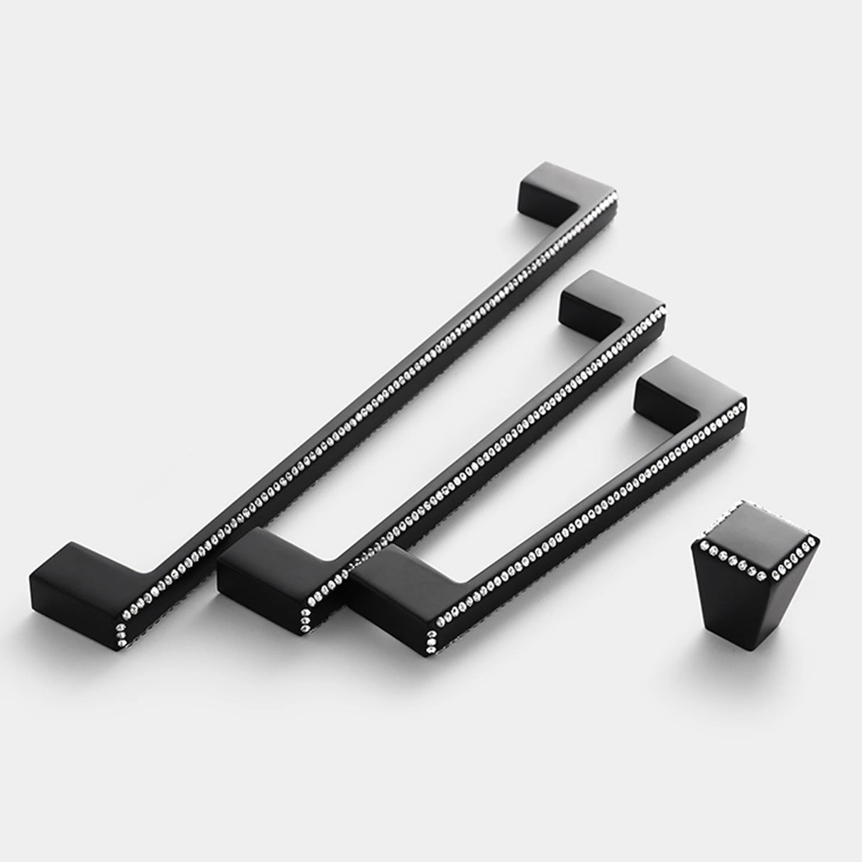 DIAMOND CRYSTAL KNOB HANDLES KITCHEN WARDROBE CUPBOARD ZINC ALLOY SILVER GOLD BLACK