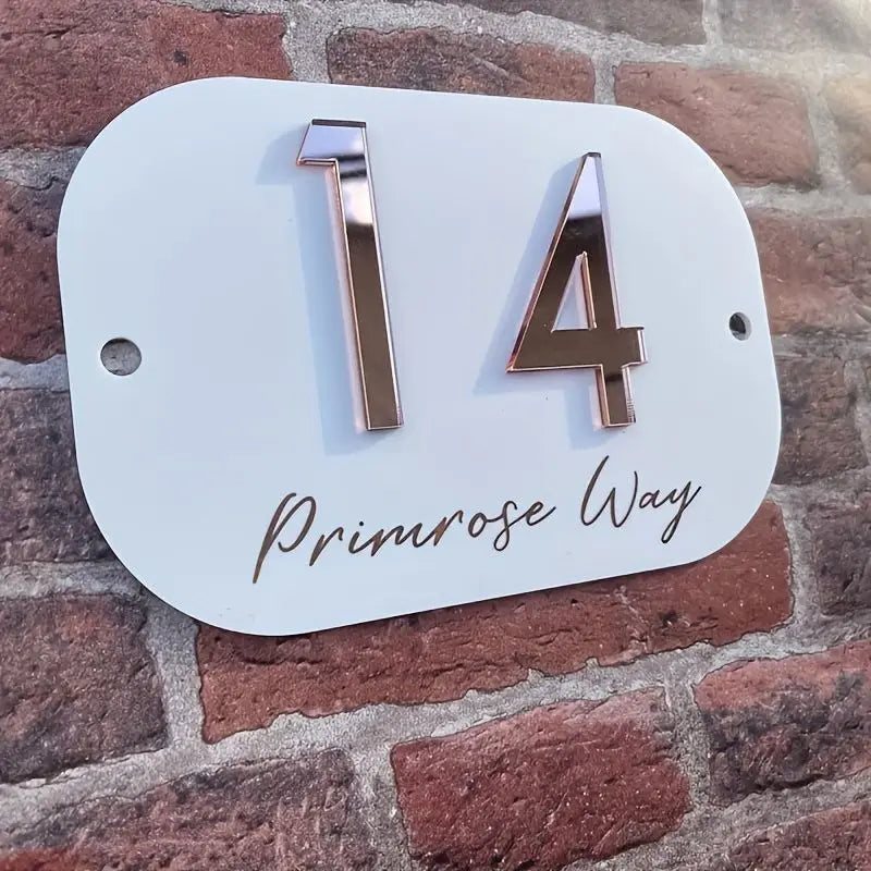 3D CUSTOM ACRYLIC PREMIUM HOUSE DOOR SIGN NUMBER MODERN ADDRESS PLAQUE