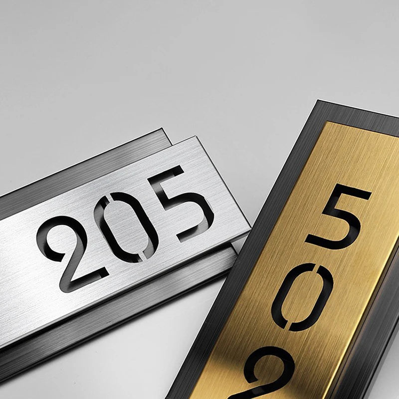 CUSTOM MODERN STAINLESS STEEL HOUSE SIGN NUMBER STREET SIGN ADDRESS DOOR WALL PLAQUE