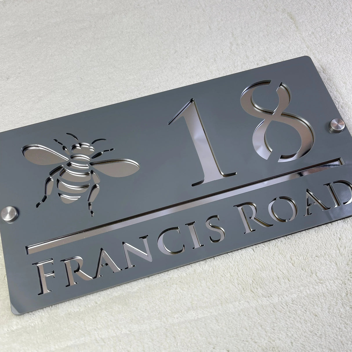 CUSTOM HOUSE SIGN NUMBER STREET SIGN BEE ACRYLIC ADDRESS DOOR WALL PLAQUE