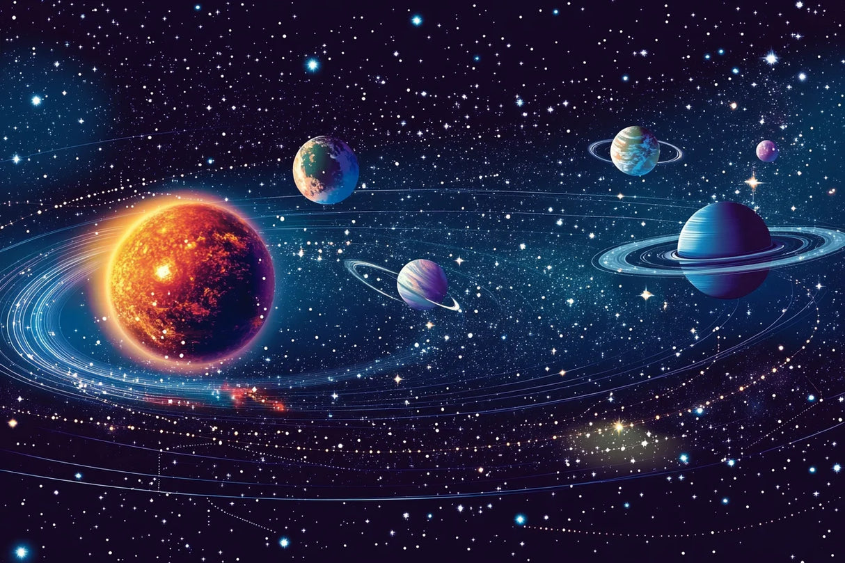 SOLAR SYSTEM SPACE PLANETS VINYL BANNER BACKDROP POSTER BIRTHDAY PARTY DECORATION
