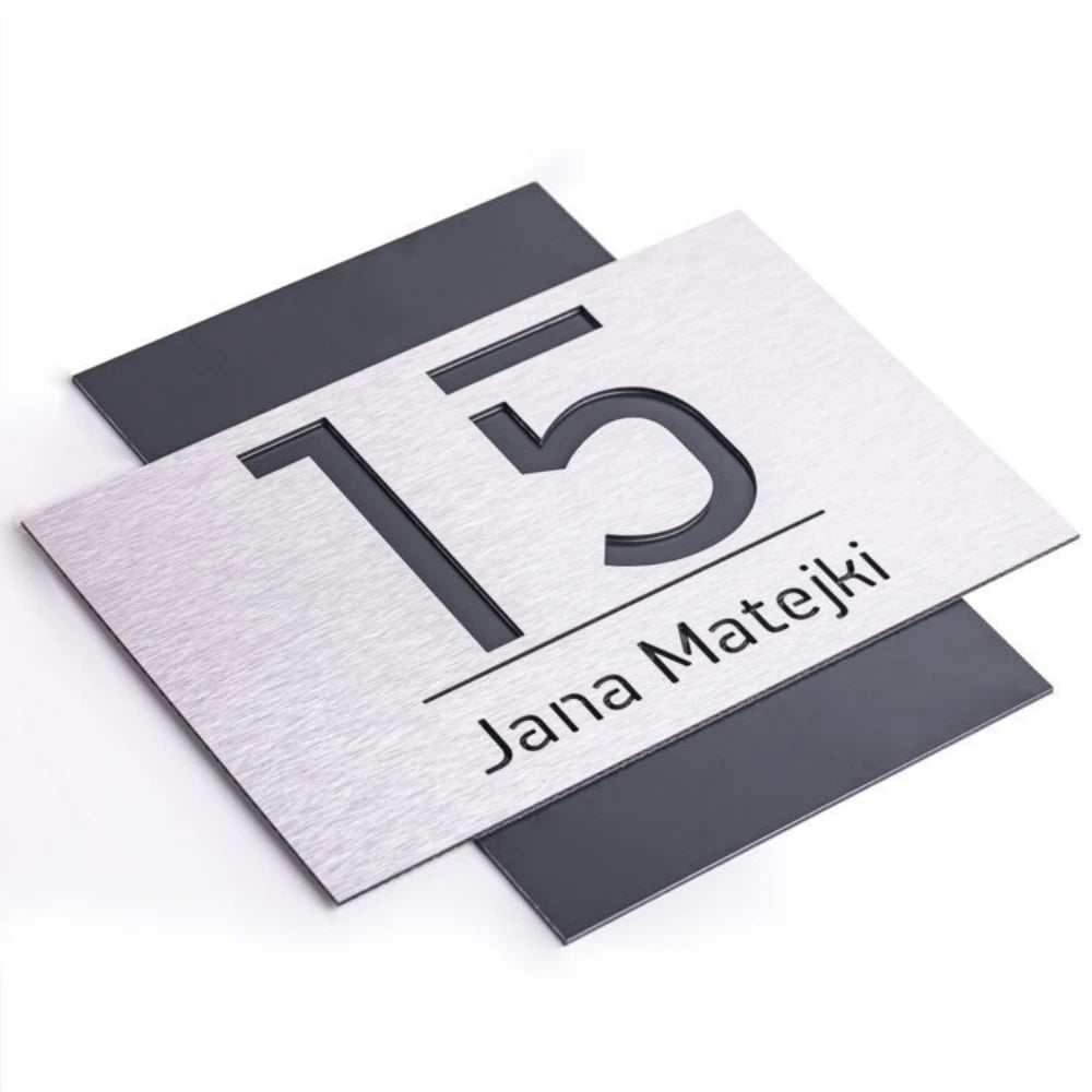 METAL STAINLESS STEEL HOUSE NUMBER STREET ADDRESS SIGN BUSINESS PERSONALISED FAMILY NAME