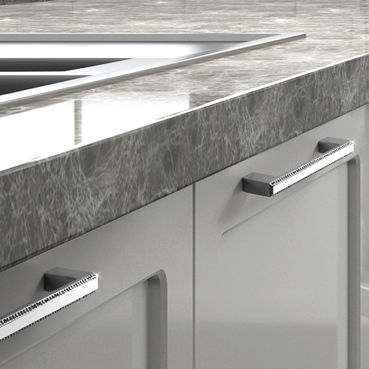 DIAMOND CRYSTAL KNOB HANDLES KITCHEN WARDROBE CUPBOARD ZINC ALLOY SILVER GOLD BLACK