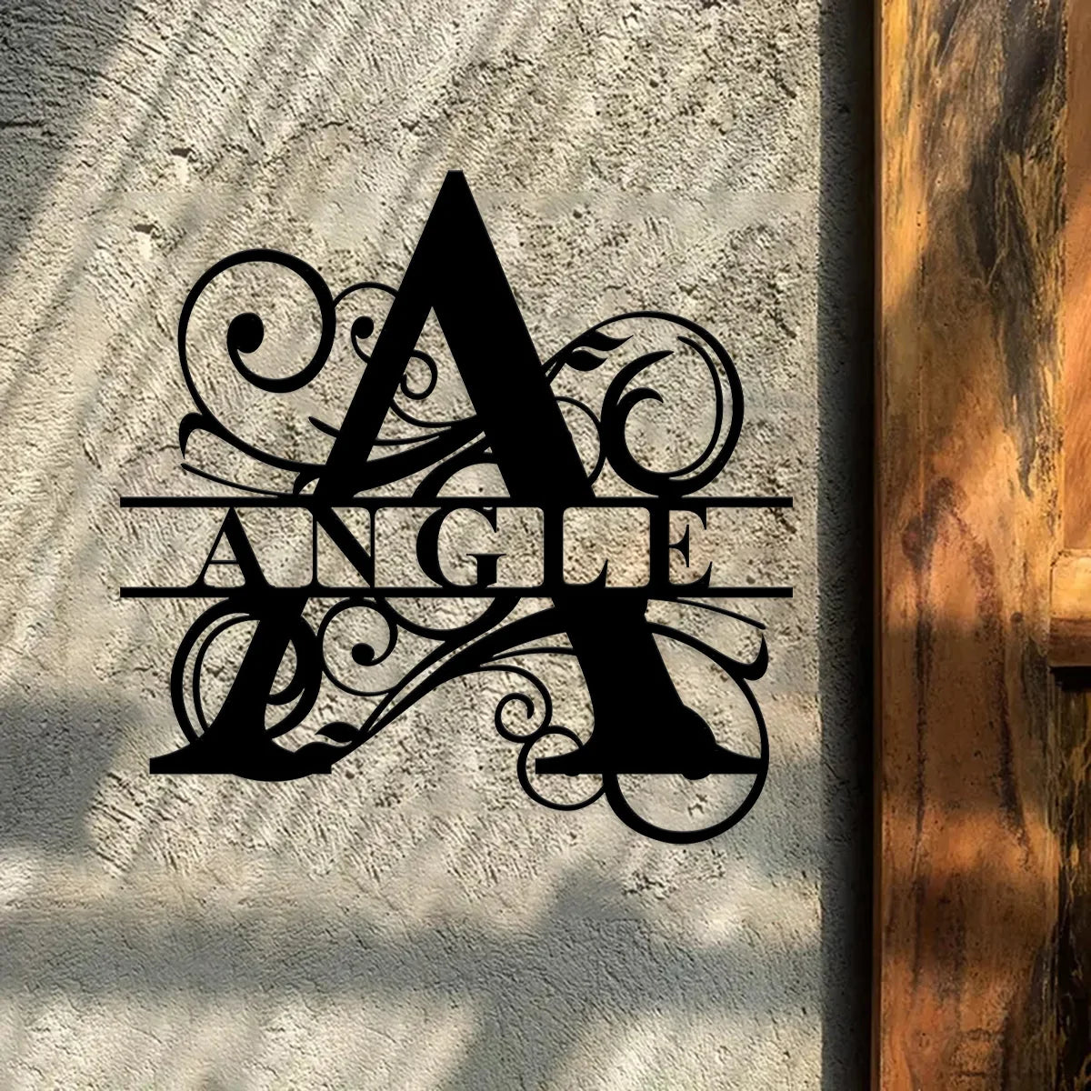 CUSTOM HOUSE SIGN BLACK METAL LETTER NAME MONOGRAME LETTER NAME PLAQUE 30CM