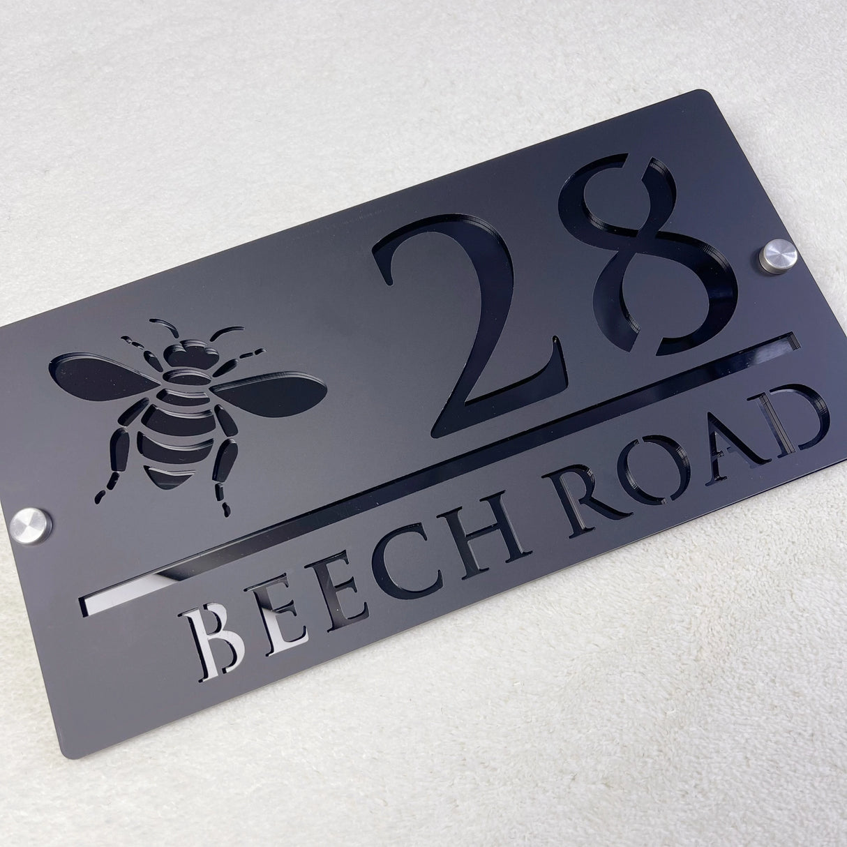 CUSTOM HOUSE SIGN NUMBER STREET SIGN BEE ACRYLIC ADDRESS DOOR WALL PLAQUE