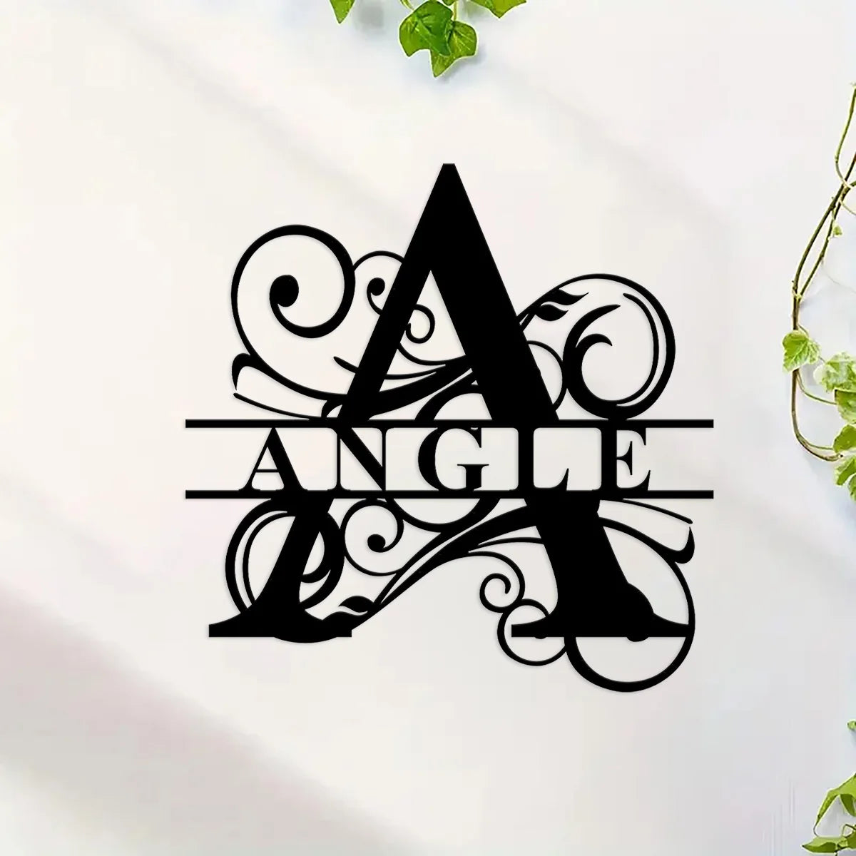 CUSTOM HOUSE SIGN BLACK METAL LETTER NAME MONOGRAME LETTER NAME PLAQUE 30CM