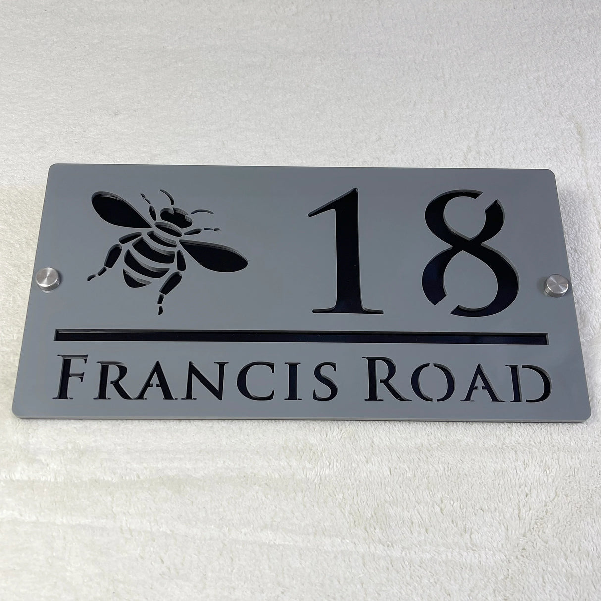 CUSTOM HOUSE SIGN NUMBER STREET SIGN BEE ACRYLIC ADDRESS DOOR WALL PLAQUE