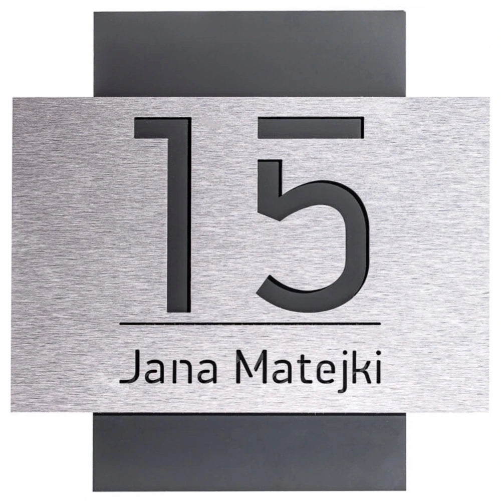 METAL STAINLESS STEEL HOUSE NUMBER STREET ADDRESS SIGN BUSINESS PERSONALISED FAMILY NAME