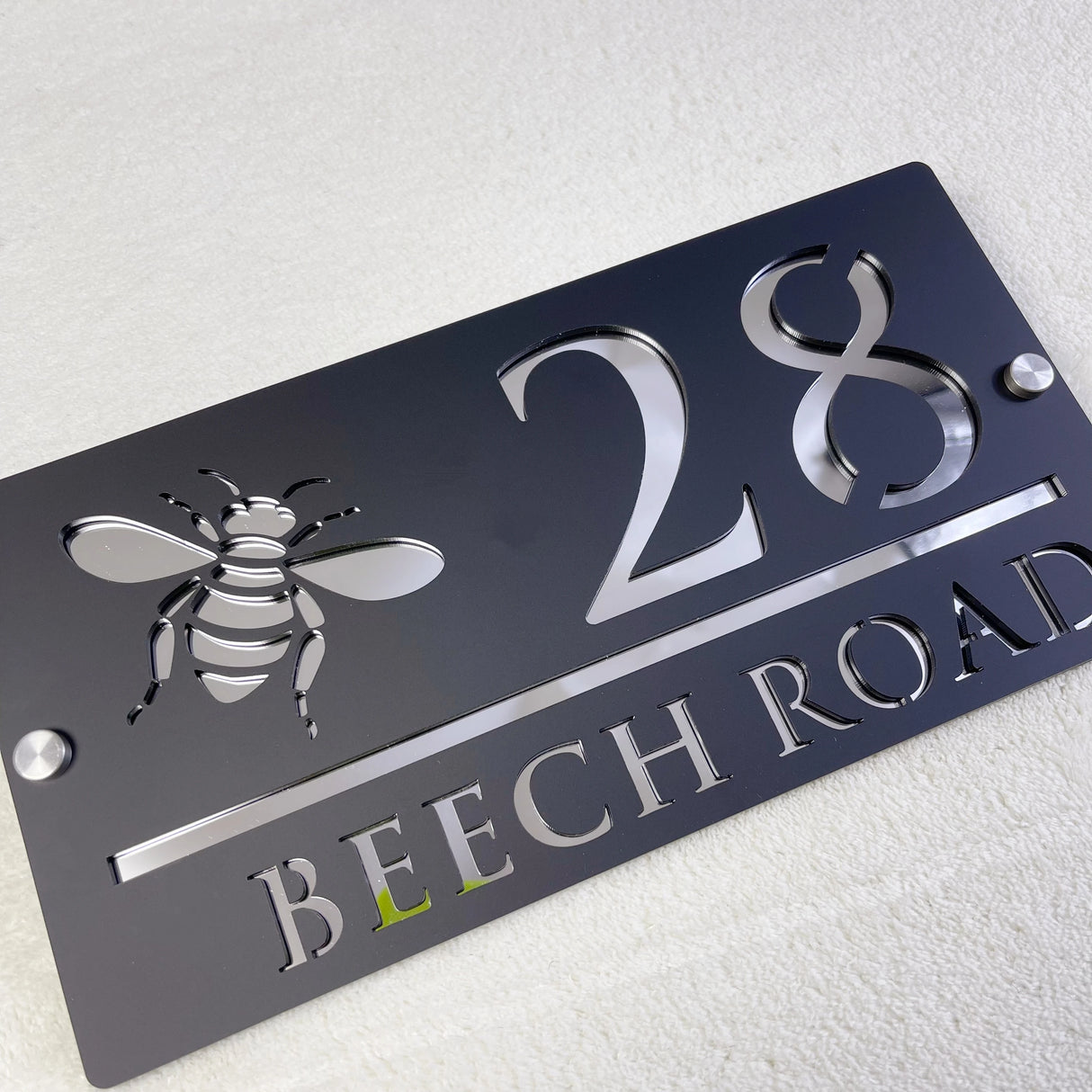 CUSTOM HOUSE SIGN NUMBER STREET SIGN BEE ACRYLIC ADDRESS DOOR WALL PLAQUE