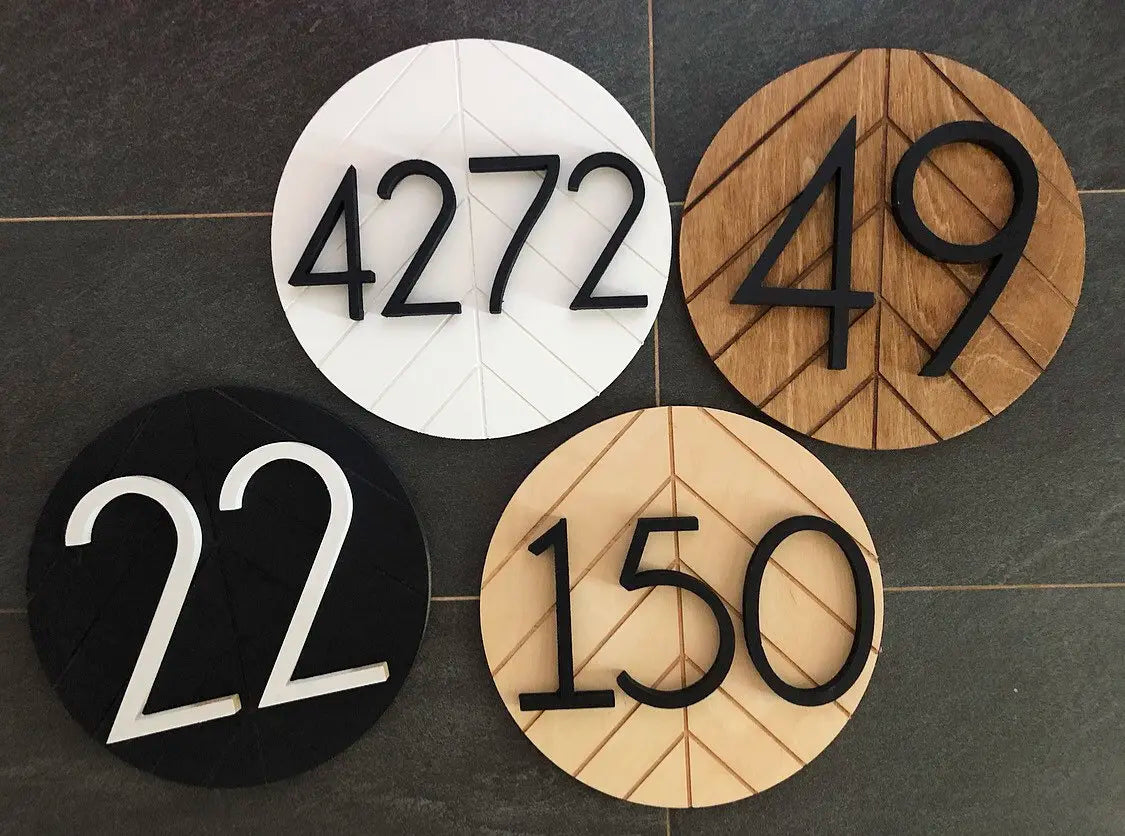 CUSTOM WOODEN WOOD 3D OUTDOOR HOUSE SIGN NUMBER STREET HOUSE ADDRESS MAIL PLAQUE