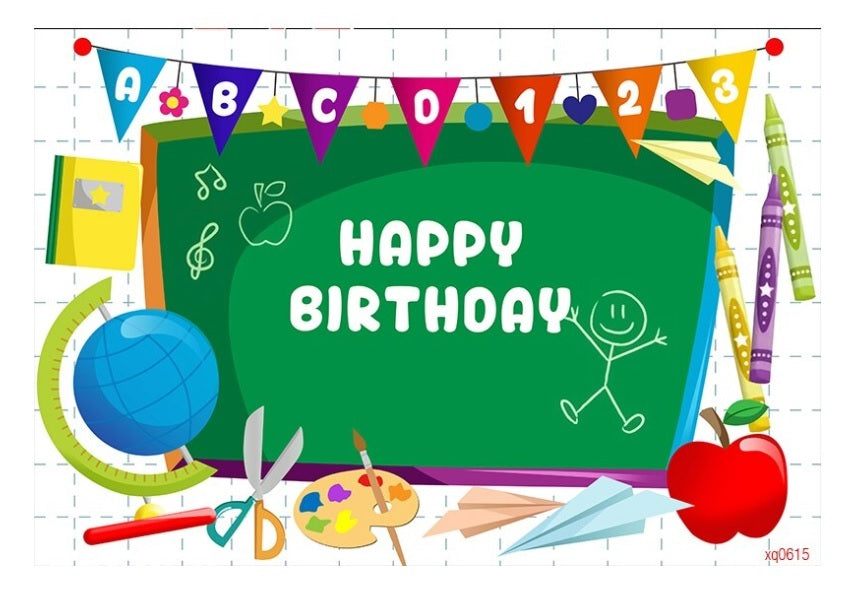SCHOOL KINDERGARTEN LEARNING ALPHABET BIRTHDAY PARTY BANNER BACKDROP DECORATION