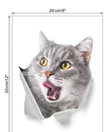 KITTY CATS ANIMALS WALL BREAK 3D WALL STICKER MURAL ART Decal