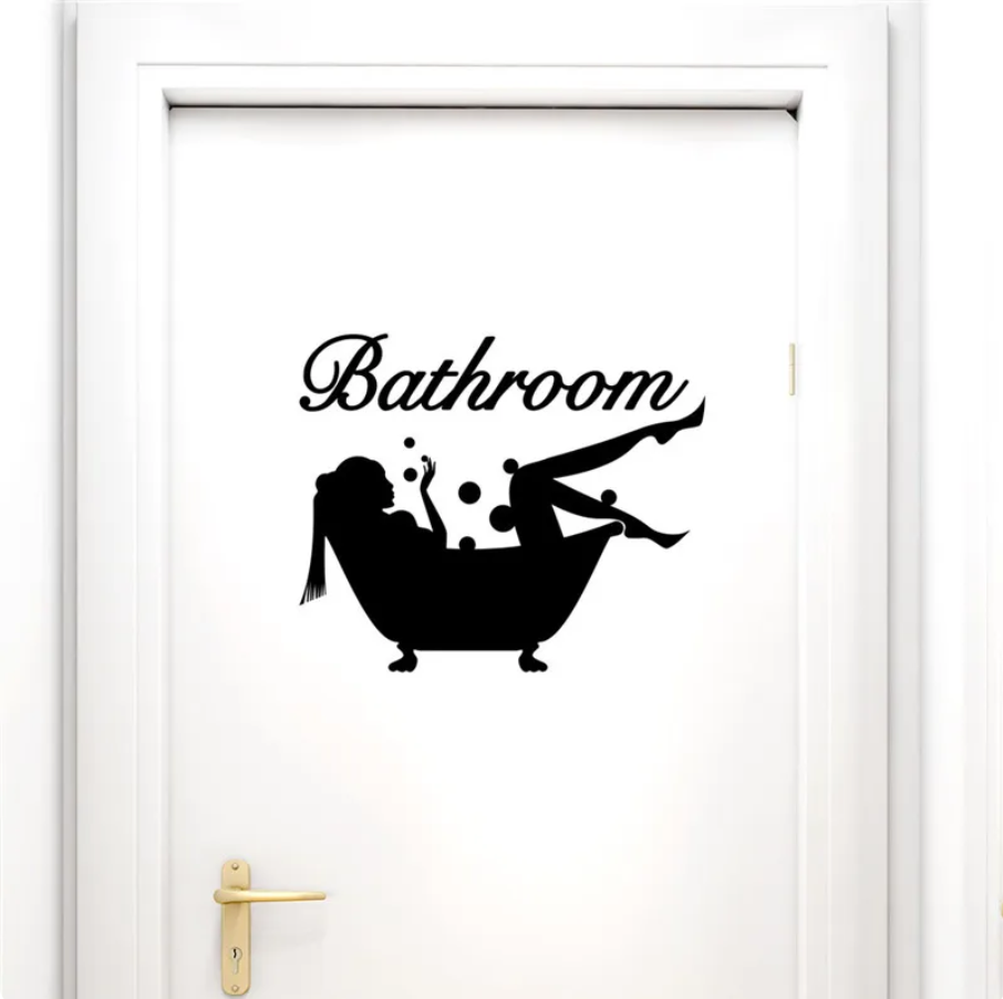 BATHROOM LADY IN BATHTUB SILHOUETTE 3D WALL STICKER MURAL ART Decal