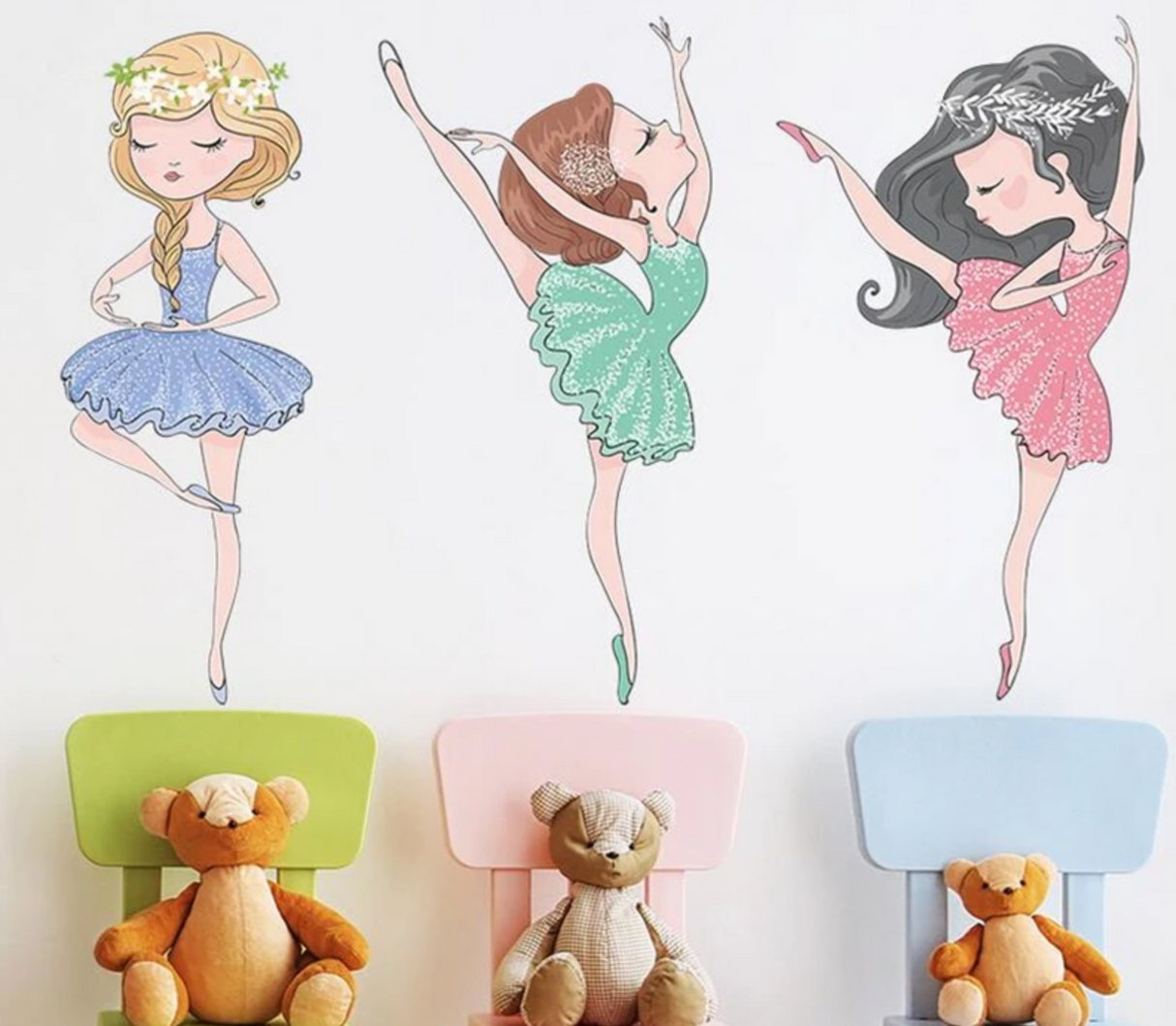 BALLERINA DANCING GIRLS TUTU DANCE 3D WALL STICKER MURAL ART Decal
