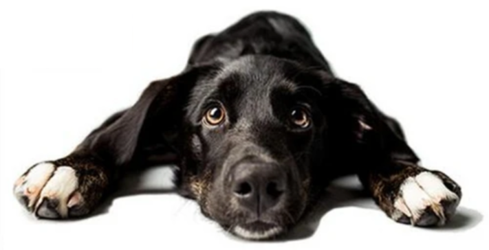 PUPPY DOG LYING DOWN LAZY PAWS BLACK FLUFFY FUR 3D WALL STICKER MURAL ART Decal