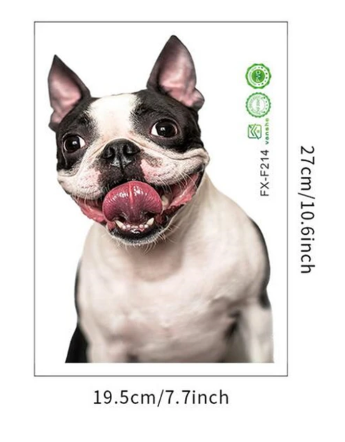 SMILING HAPPY PUG PUPPY DOG CUTE ANIMALS 3D WALL STICKER MURAL ART Decal