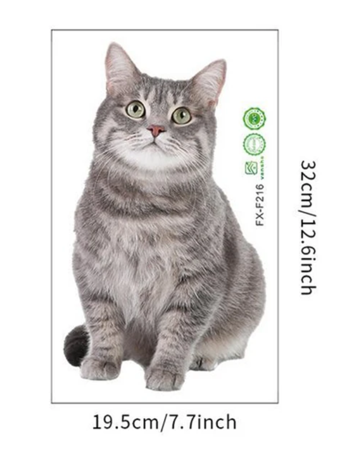 CAT KITTEN KITTY LOOKING UP CUTE ANIMALS 3D WALL STICKER MURAL ART Decal