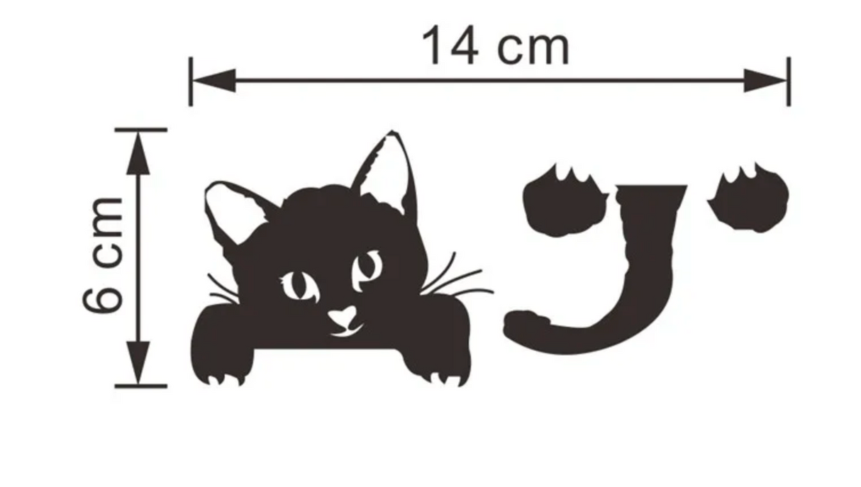 KITTY CATS SILHOUETTE WALL SWITCH CUTE ANIMALS 3D MINI WALL STICKER MURAL ART Decal