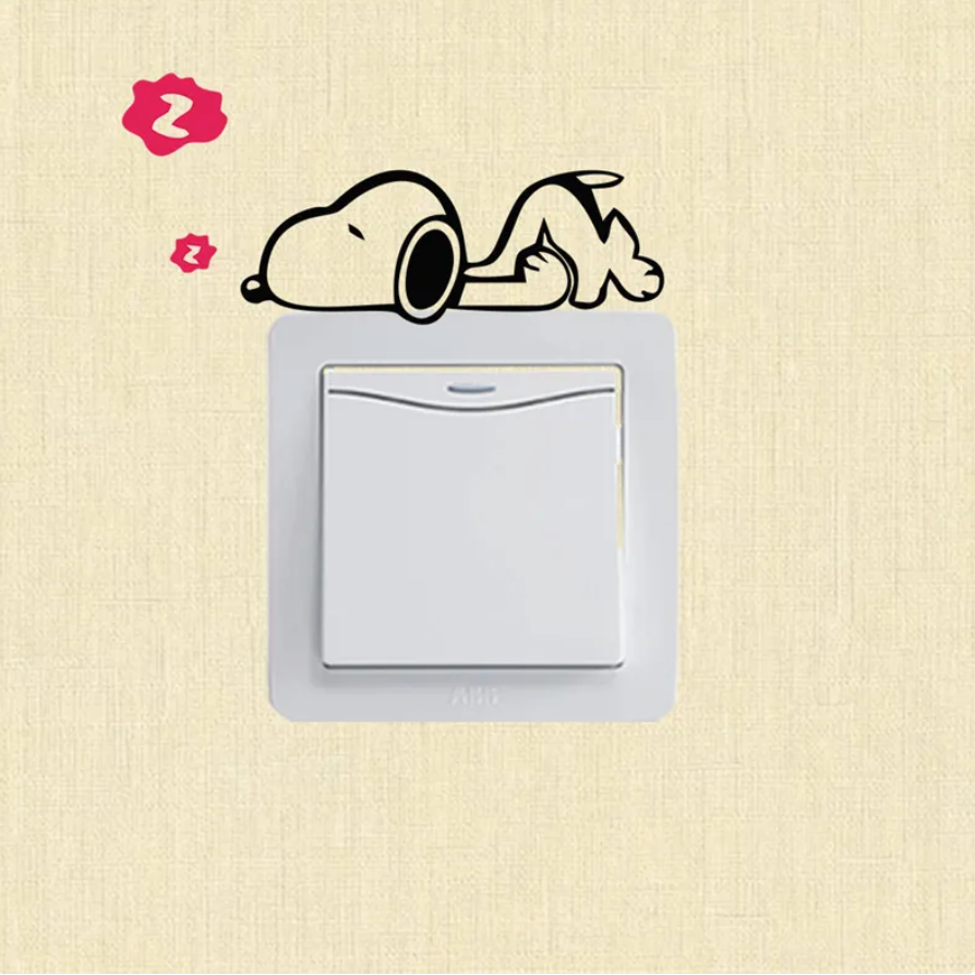 SLEEPING PUPPY DOGS SILHOUETTE WALL SWITCH CUTE ANIMALS 3D MINI WALL STICKER MURAL ART Decal