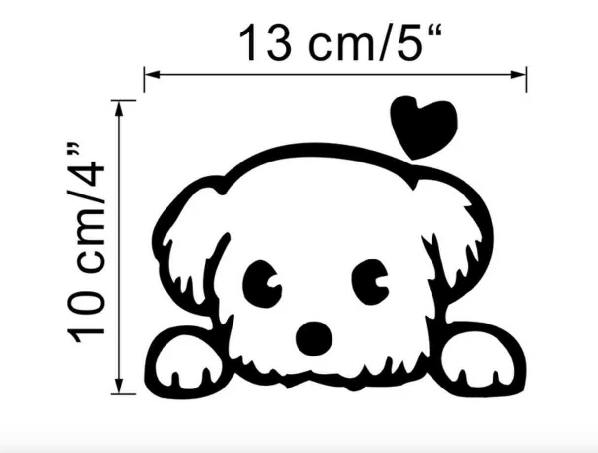 PUPPY DOG SILHOUETTE LOVE HEART WALL SWITCH CUTE ANIMALS 3D MINI WALL STICKER MURAL ART Decal