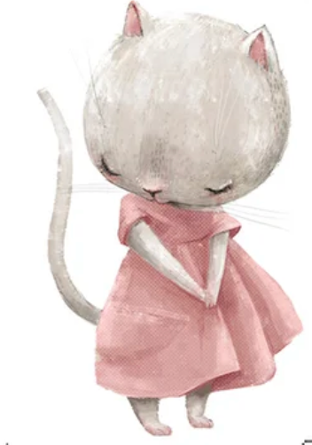 WHITE KITTY CAT PINK DRESS CUTE ANIMALS KITTEN 3D WALL STICKER MURAL ART Decal