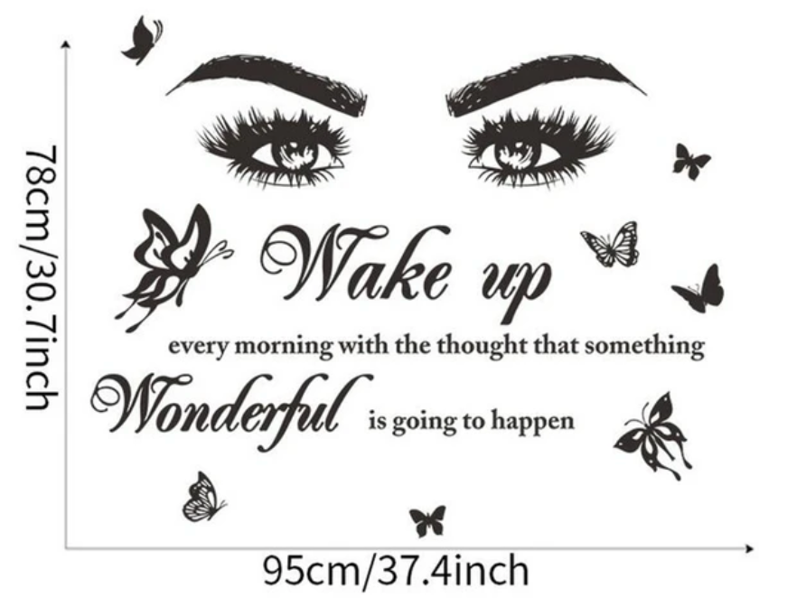 EYES SILHOUETTE SOMETHING WONDERFUL SLOGAN BUTTERFLIES 3D WALL STICKER MURAL ART Decal