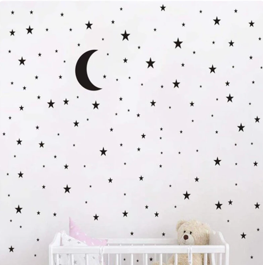 NIGHT SKY SILHOUETTE MOON STARS CONSTELLATIONS 3D WALL STICKER MURAL ART Decal
