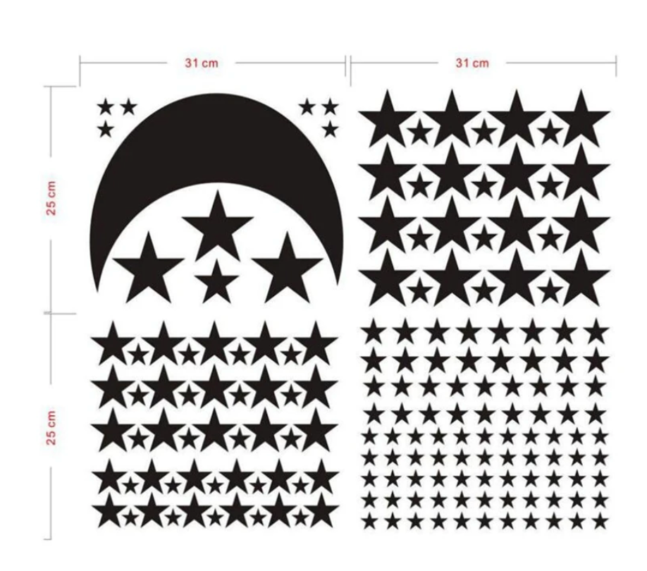 NIGHT SKY SILHOUETTE MOON STARS CONSTELLATIONS 3D WALL STICKER MURAL ART Decal