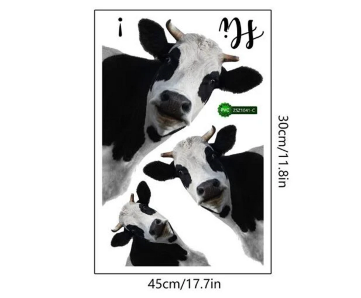 COW HERD FARM ANIMALS CATTLE BLACK WHITE HI 3D WALL STICKER MURAL ART Decal