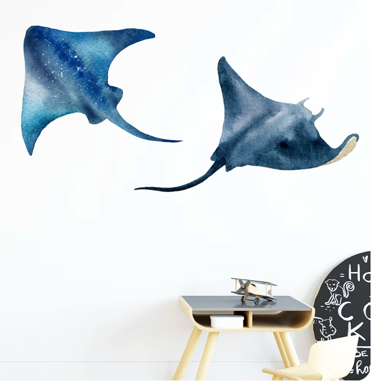 STING RAYS OCEAN ANIMALS SEA CREATURES 3D WALL STICKER MURAL ART Decal
