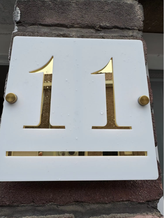 CUSTOM SQUARE HOUSE SIGN NUMBER STREET SIGN ACRYLIC ADDRESS DOOR WALL PLAQUE