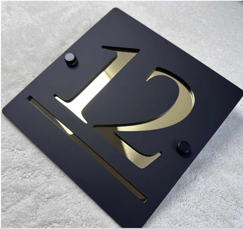 CUSTOM SQUARE HOUSE SIGN NUMBER STREET SIGN ACRYLIC ADDRESS DOOR WALL PLAQUE