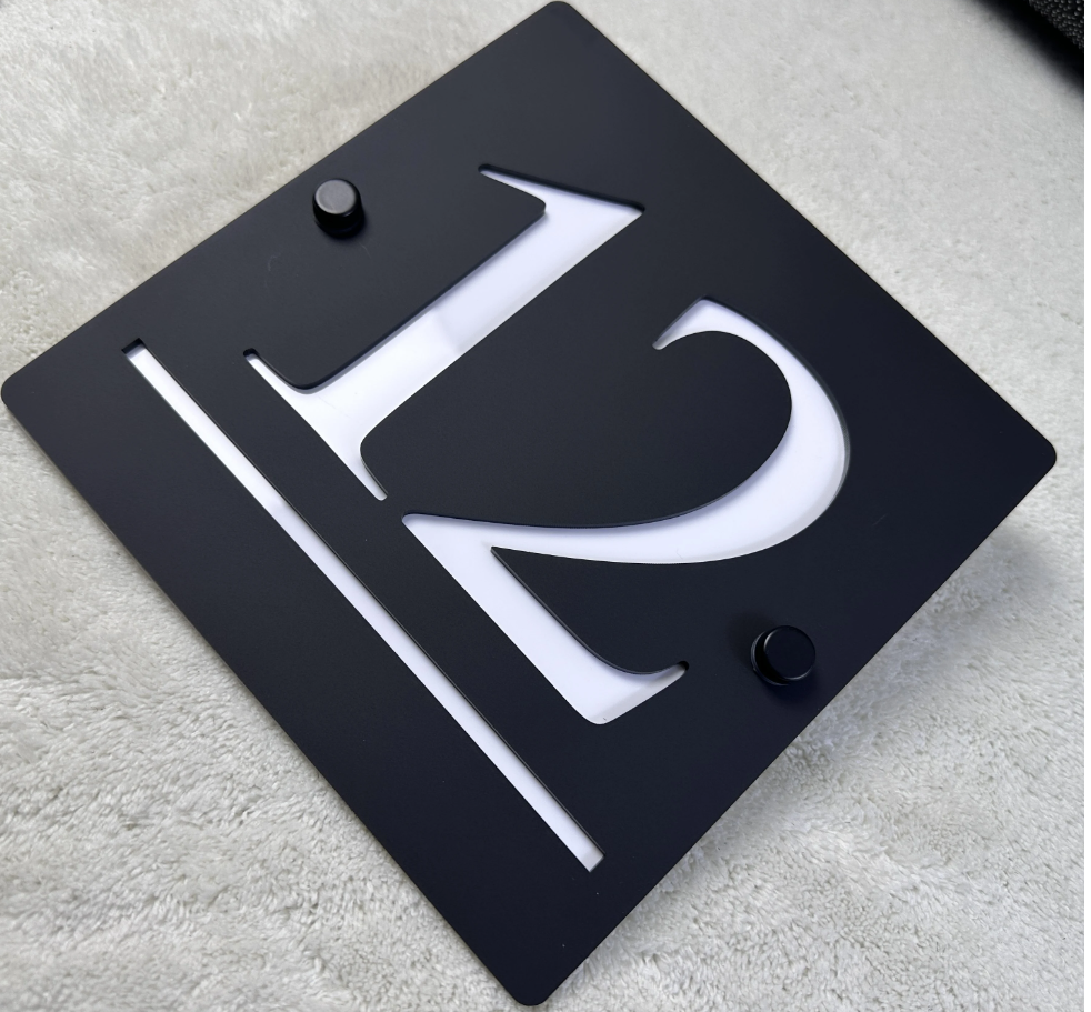 CUSTOM SQUARE HOUSE SIGN NUMBER STREET SIGN ACRYLIC ADDRESS DOOR WALL PLAQUE