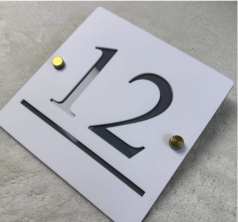 CUSTOM SQUARE HOUSE SIGN NUMBER STREET SIGN ACRYLIC ADDRESS DOOR WALL PLAQUE