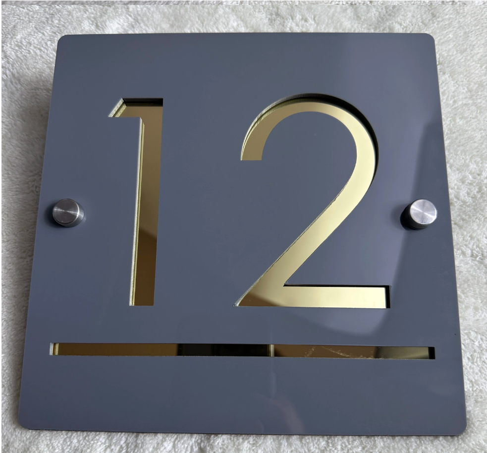 CUSTOM SQUARE HOUSE SIGN NUMBER STREET SIGN ACRYLIC ADDRESS DOOR WALL PLAQUE
