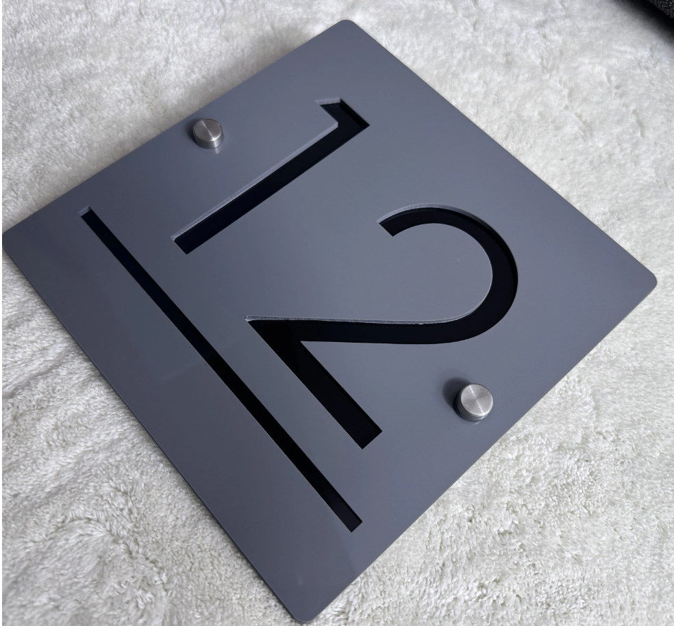 CUSTOM SQUARE HOUSE SIGN NUMBER STREET SIGN ACRYLIC ADDRESS DOOR WALL PLAQUE