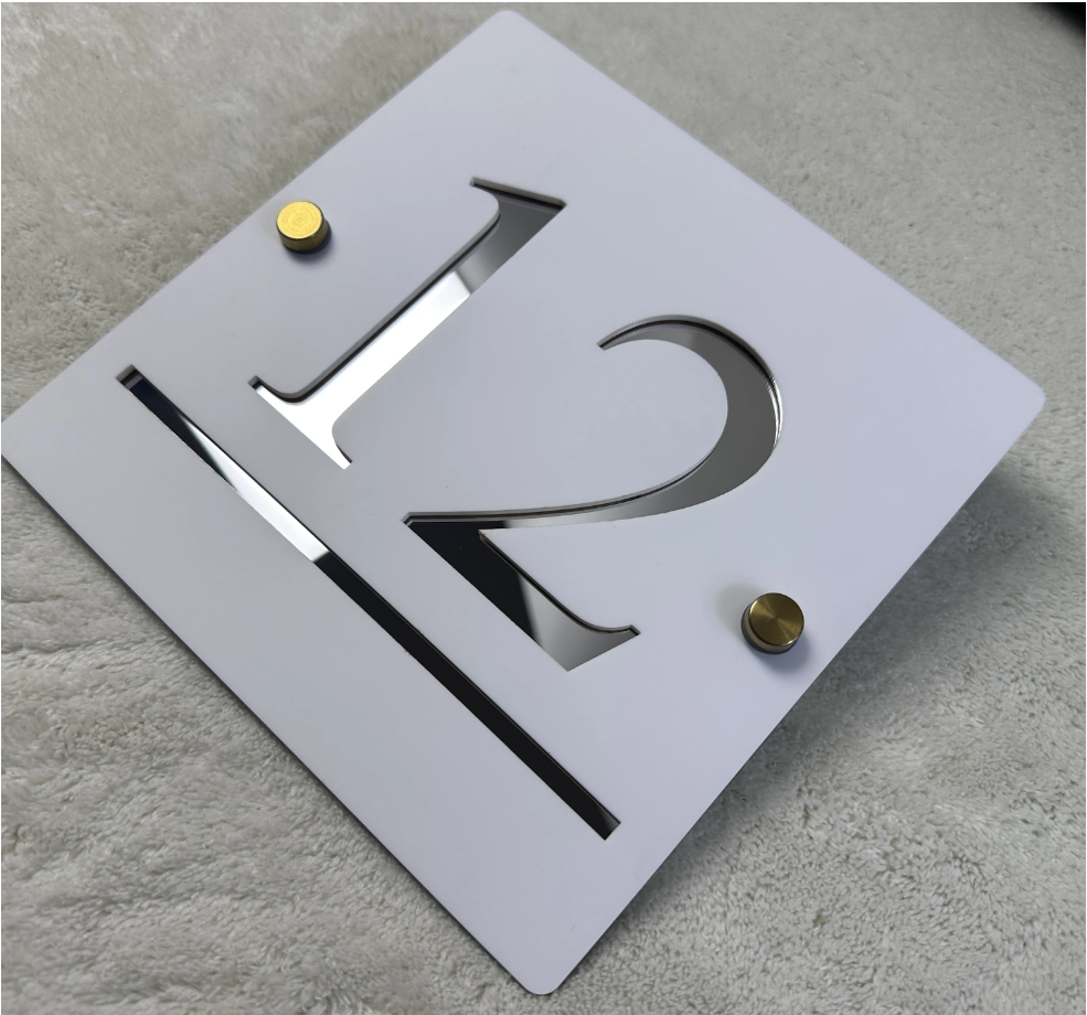 CUSTOM SQUARE HOUSE SIGN NUMBER STREET SIGN ACRYLIC ADDRESS DOOR WALL PLAQUE