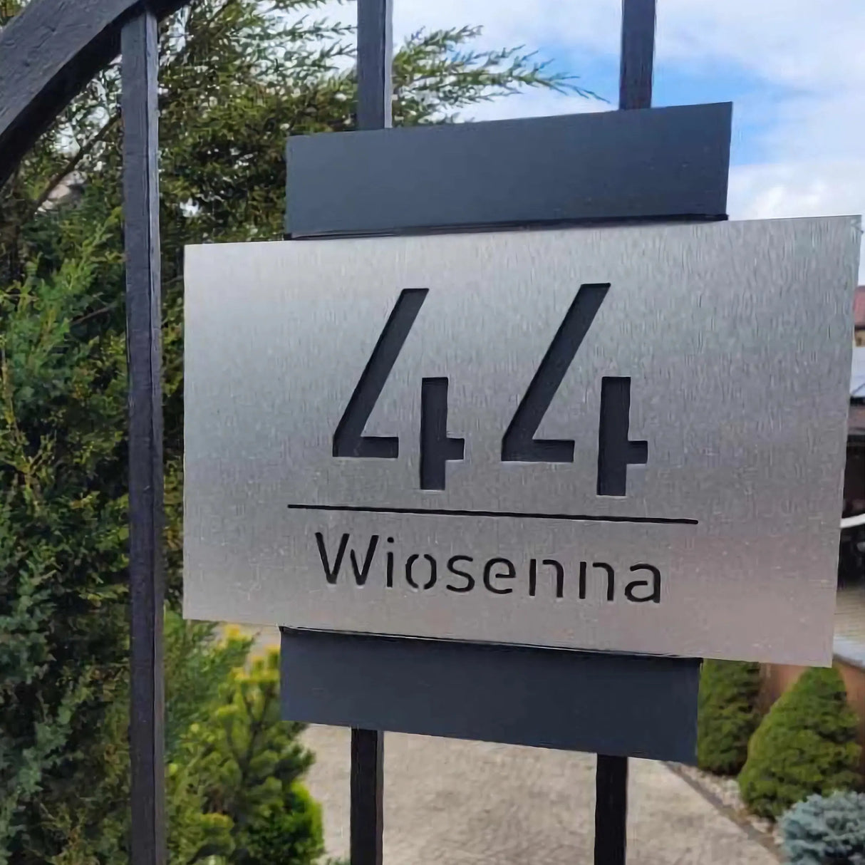 METAL STAINLESS STEEL HOUSE NUMBER STREET ADDRESS SIGN BUSINESS PERSONALISED FAMILY NAME