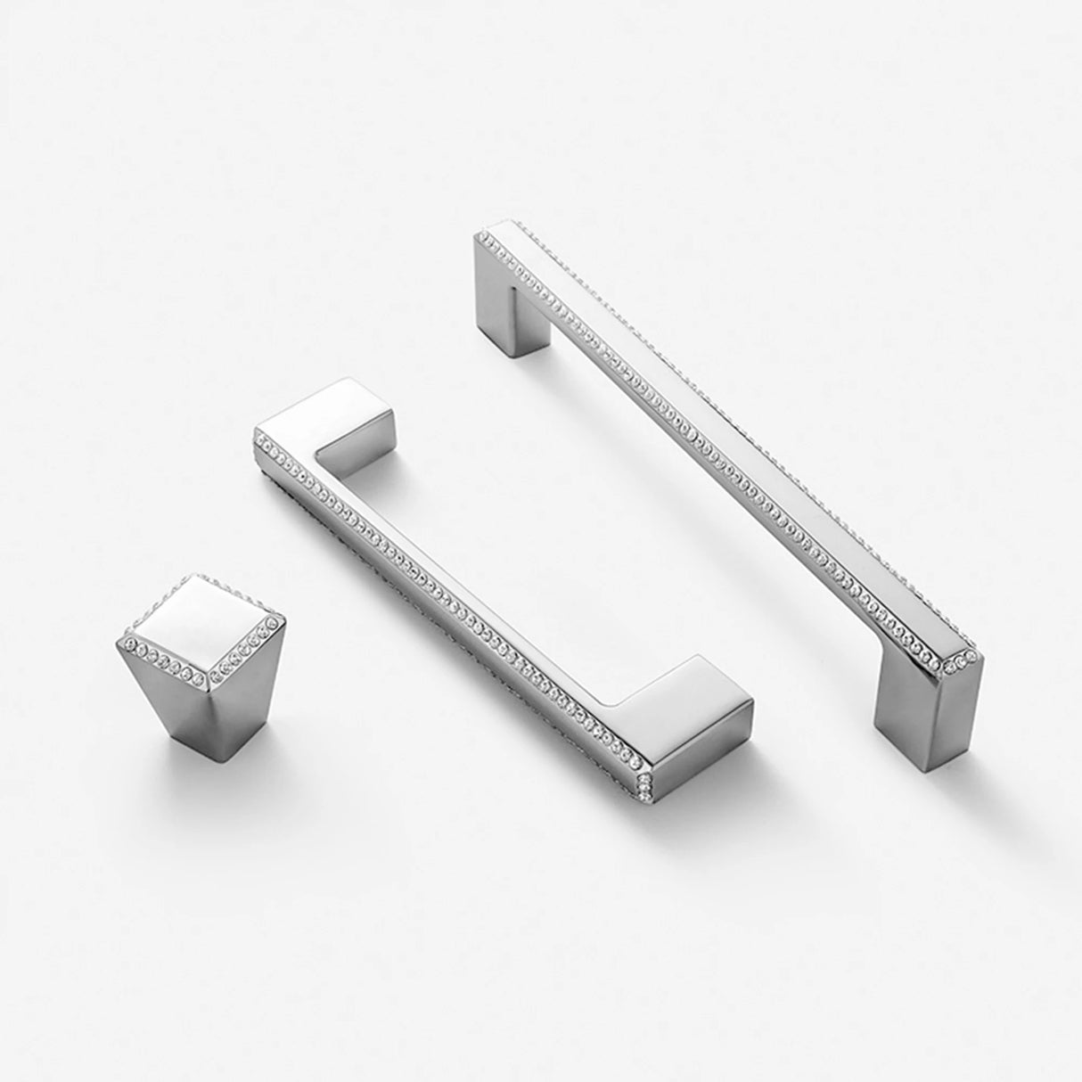 DIAMOND CRYSTAL KNOB HANDLES KITCHEN WARDROBE CUPBOARD ZINC ALLOY SILVER GOLD BLACK