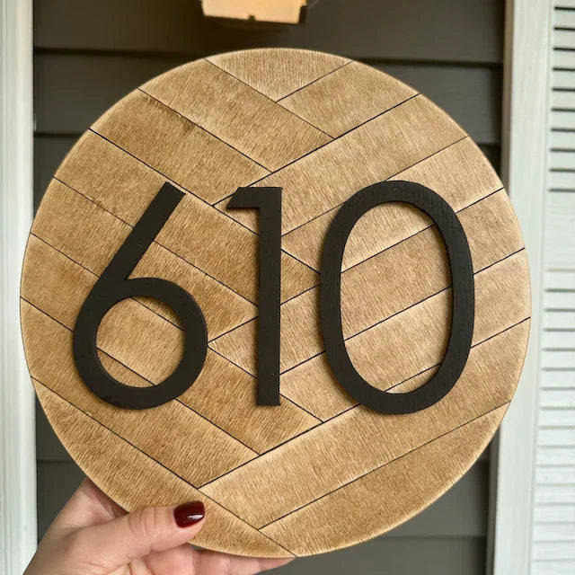 CUSTOM WOODEN WOOD 3D OUTDOOR HOUSE SIGN NUMBER STREET HOUSE ADDRESS MAIL PLAQUE