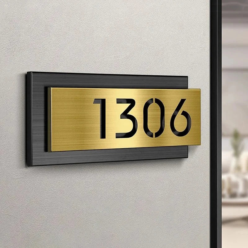CUSTOM MODERN STAINLESS STEEL HOUSE SIGN NUMBER STREET SIGN ADDRESS DOOR WALL PLAQUE