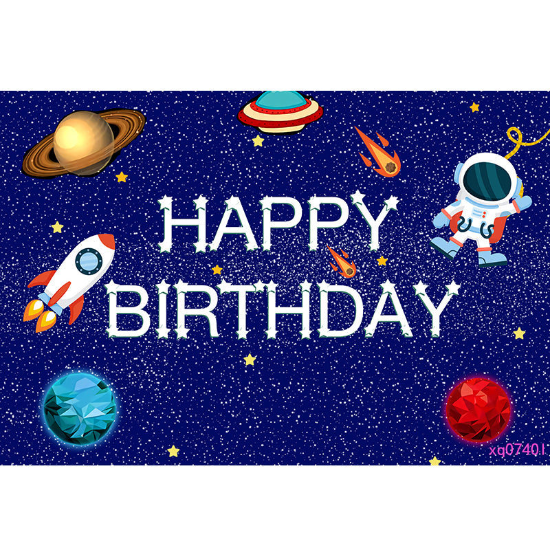 SPACE ROCKET ASTRONAUT PERSONALISED BIRTHDAY PARTY BANNER BACKDROP DECORATION