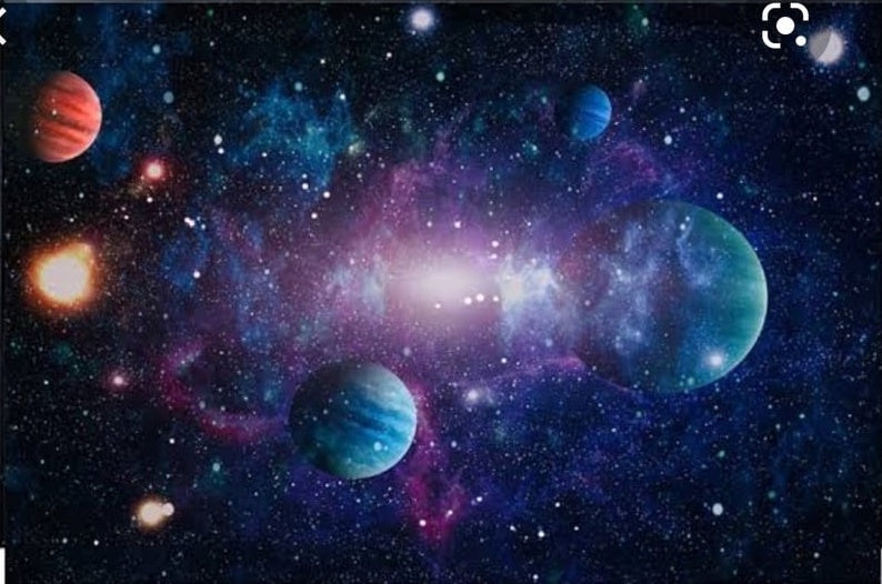 SPACE SOLAR SYSTEM PERSONALISED BIRTHDAY PARTY BANNER BACKDROP DECORATION